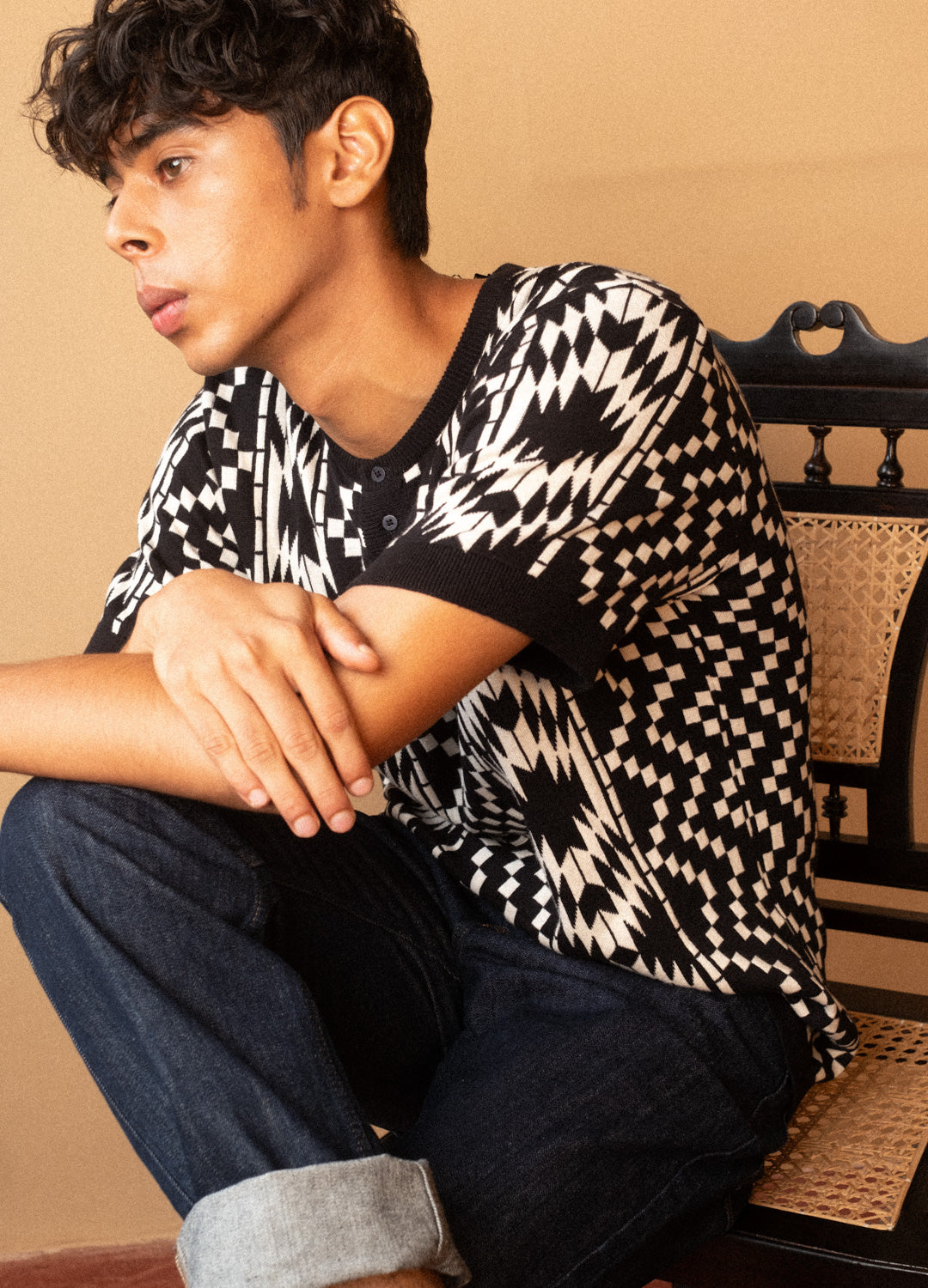 Greca Knit Henley