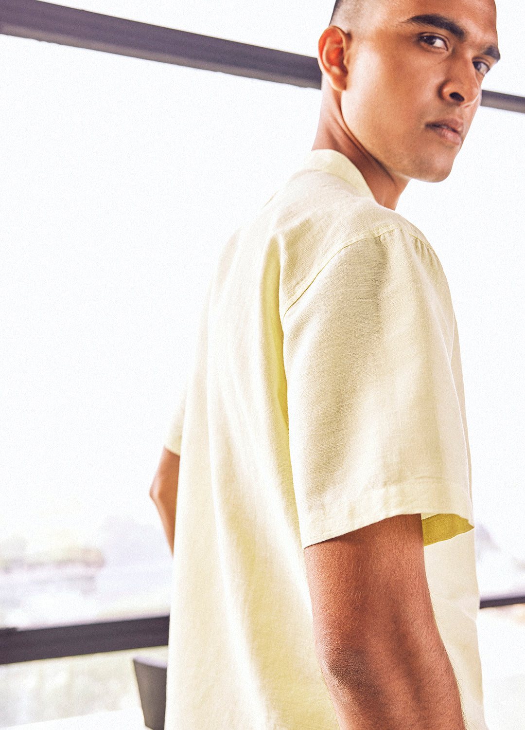 Rahman Linen Shirt In Gold