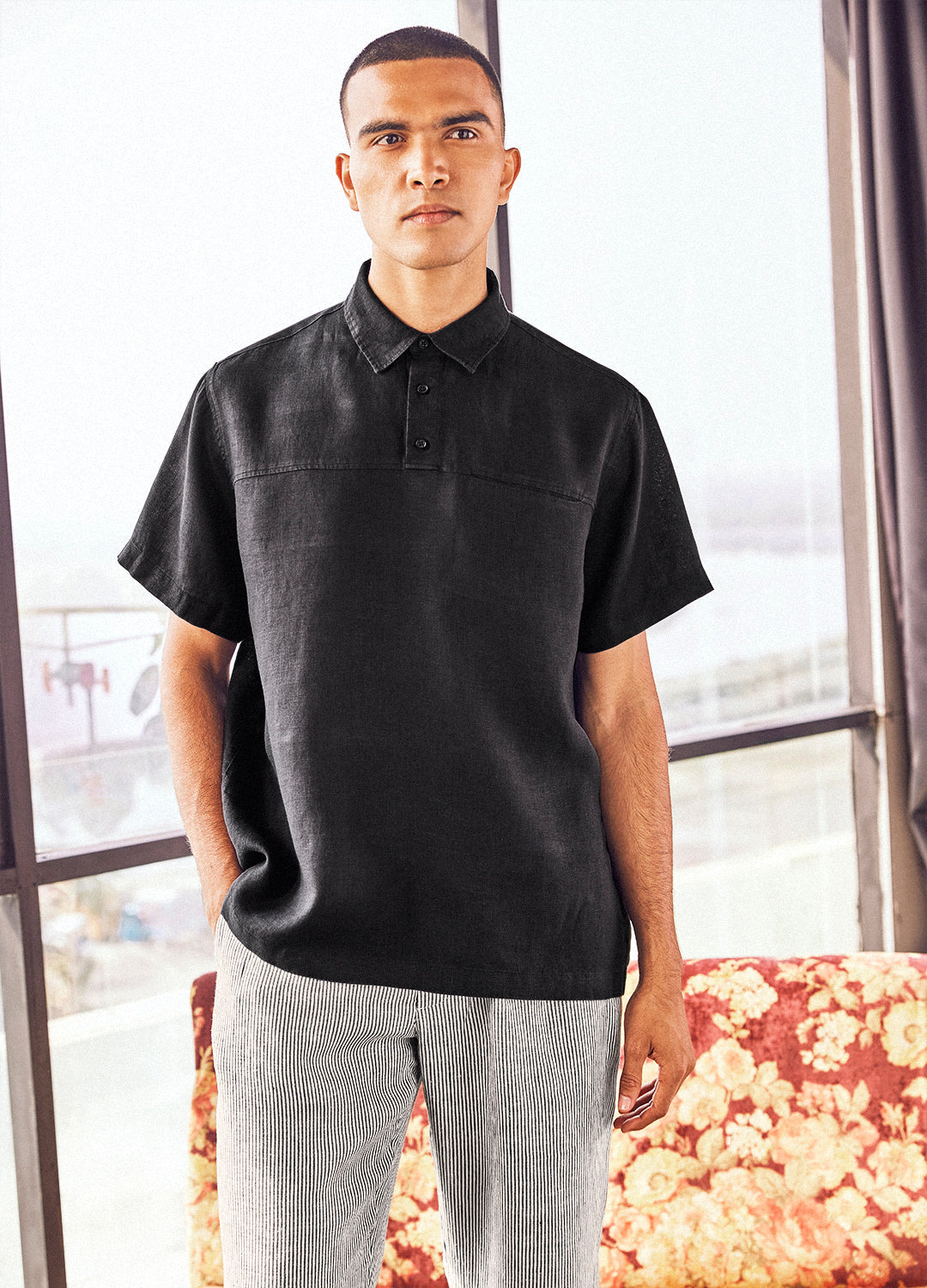 Shammi Linen Shirt In Coal