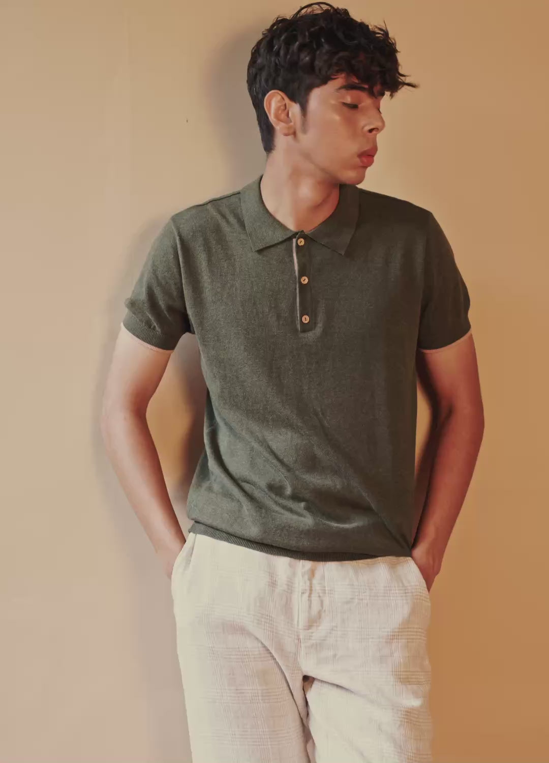 Olive Knit Polo