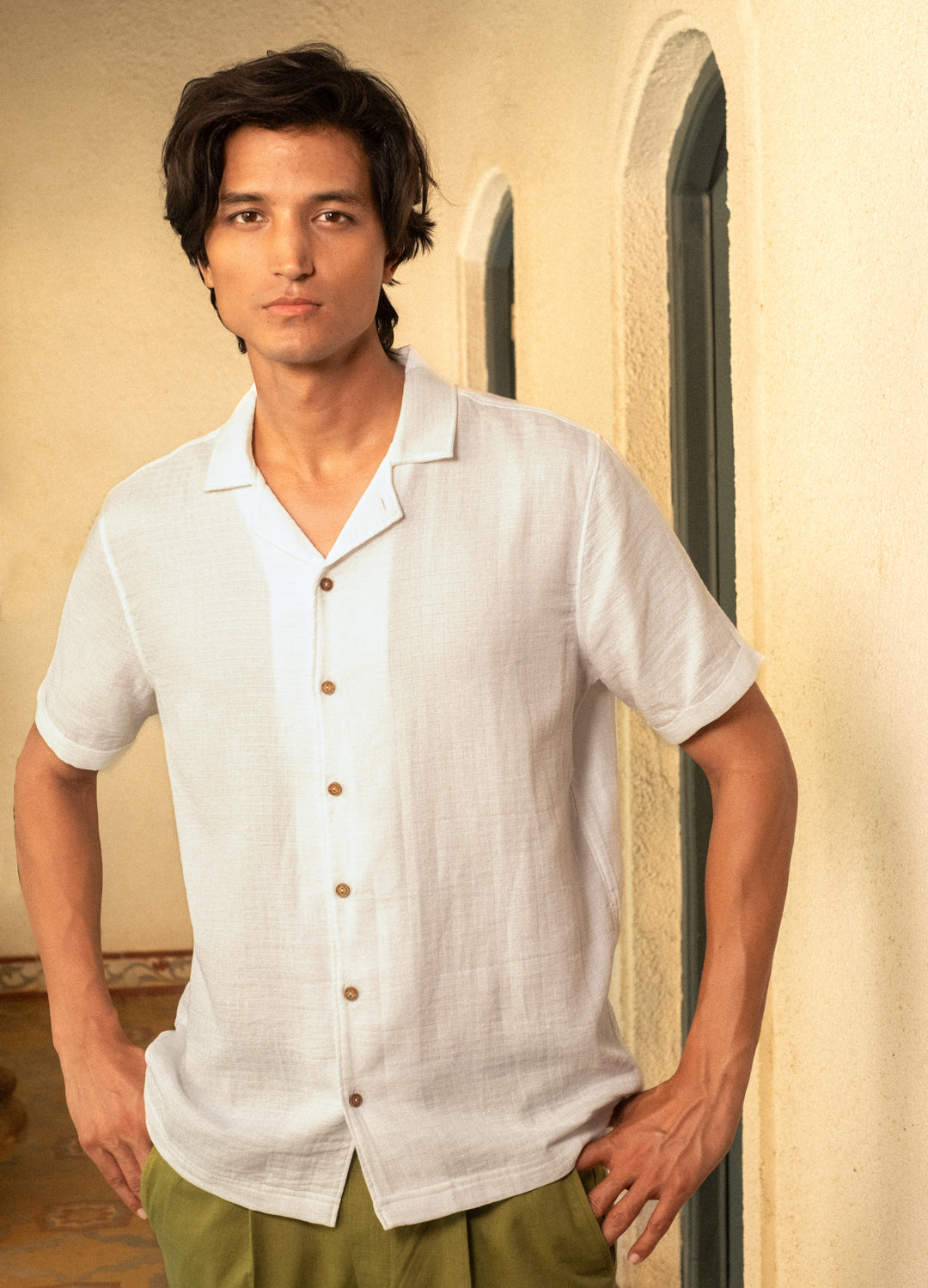 Coconut Milk Cuban Shirt
