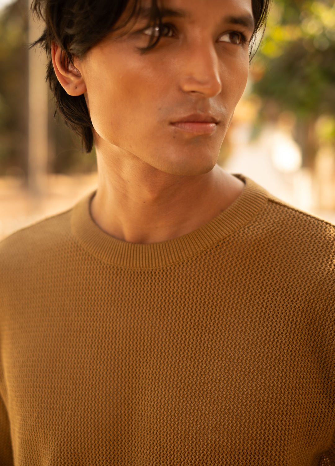 Gold Open-Knit Tee