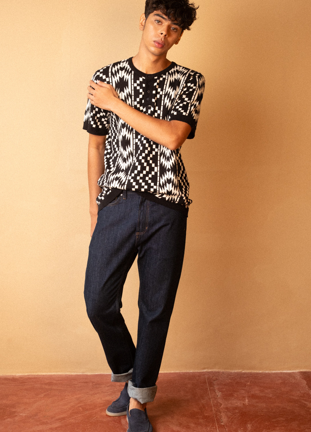 Greca Knit Henley