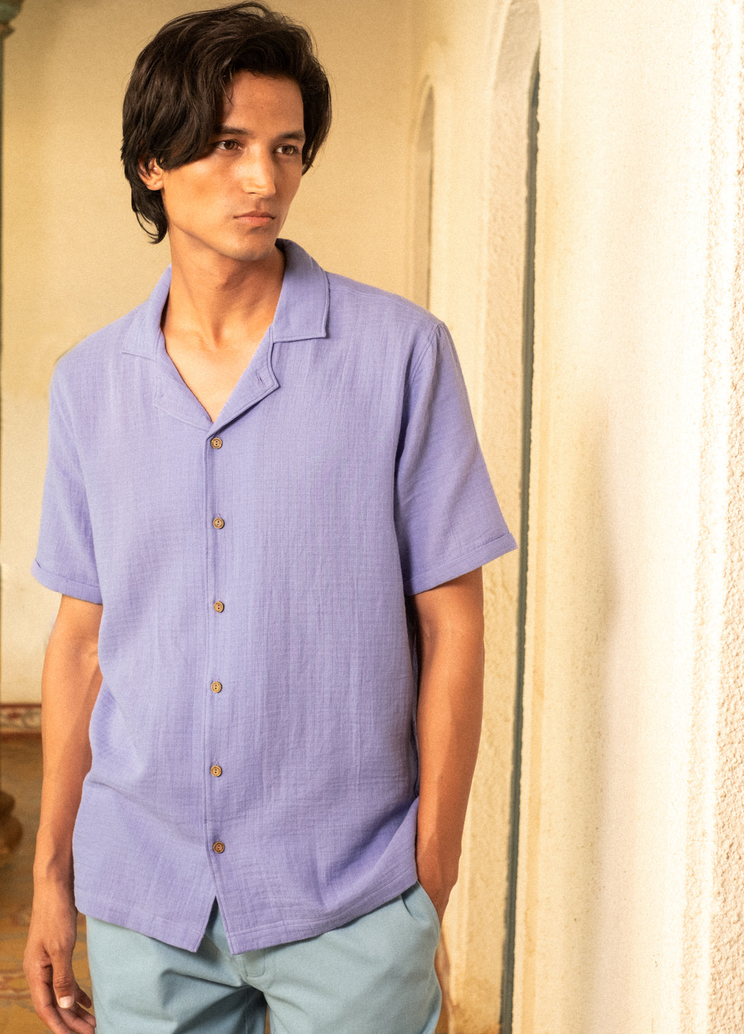 Lavender Cuban Shirt