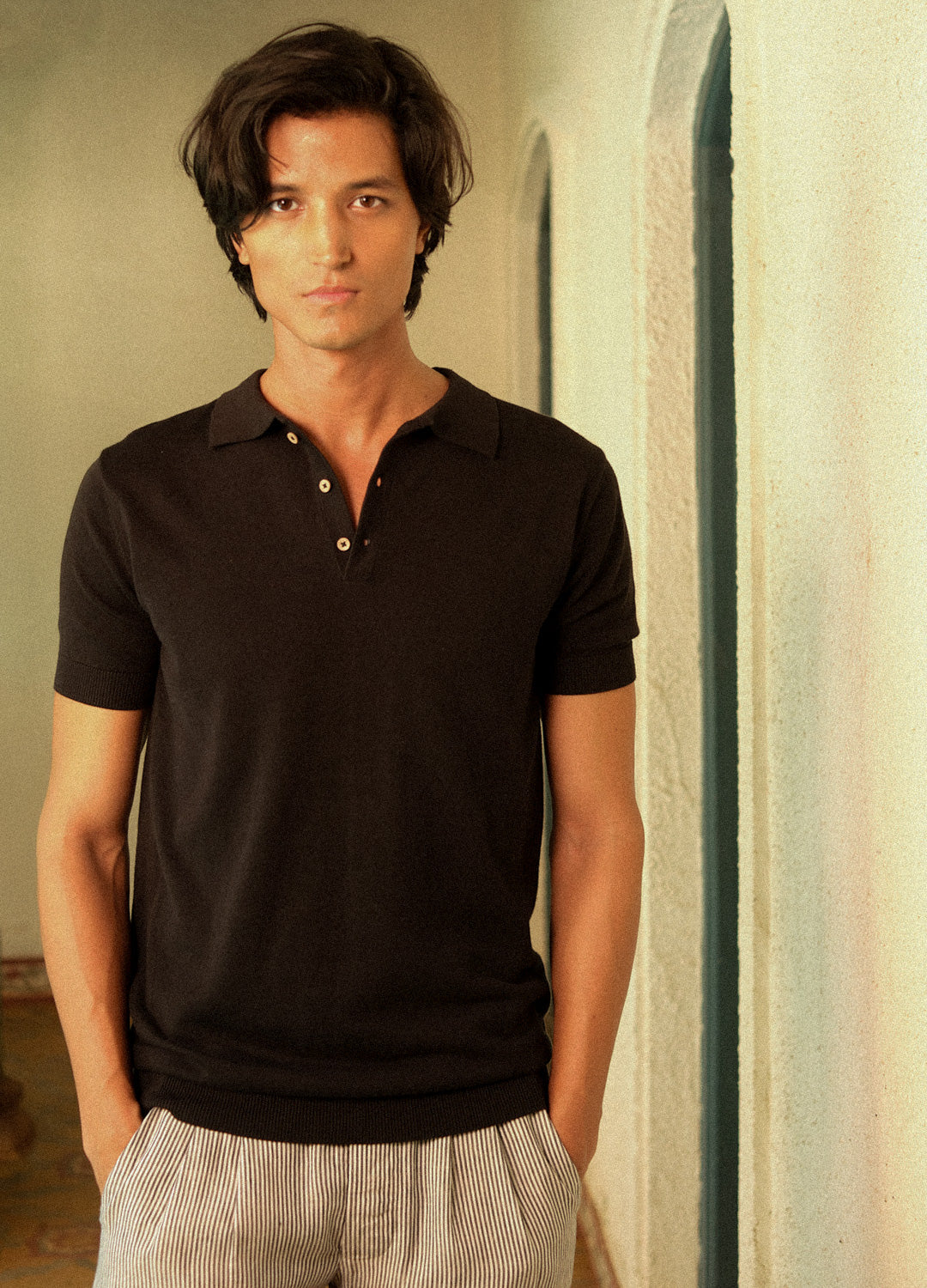 Noir Knit Polo