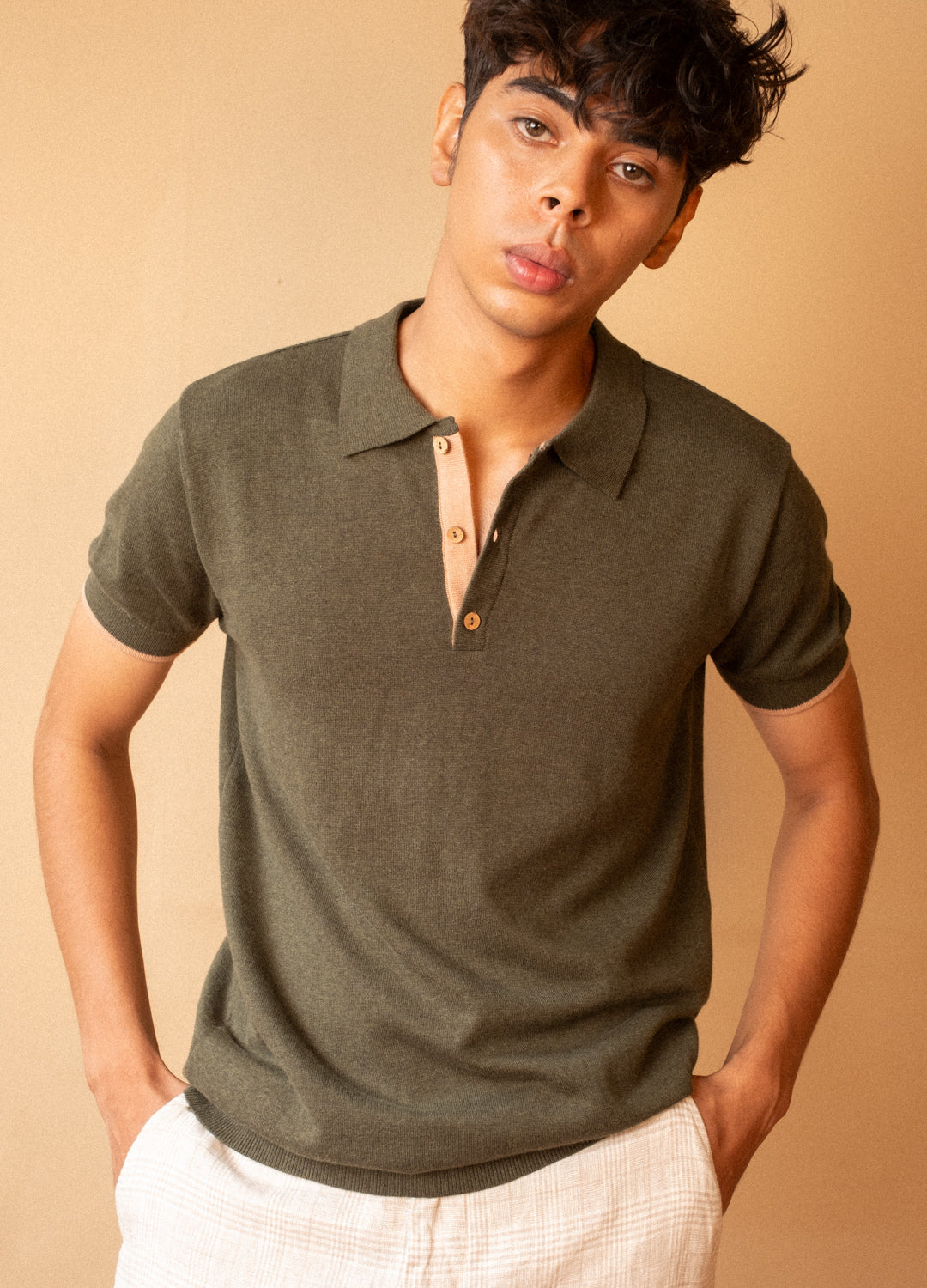 Olive Knit Polo