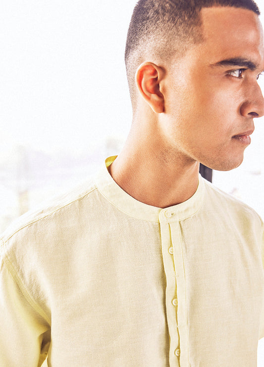 Rahman Linen Shirt In Gold